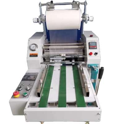 390mm 15" A3  single  double sides hydraulic semi automatic  laminating machine with overlap function ,PLC control system